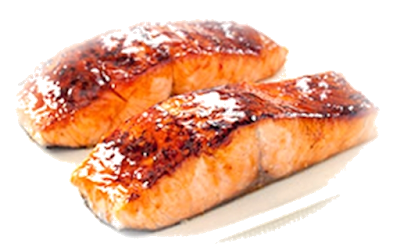 salmon fillets glazed with marmalade