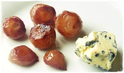 glazed shallots and St. Agur blue cheese