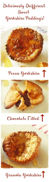 sweet Yorkshire puddings made with chocolate, granola or pecans