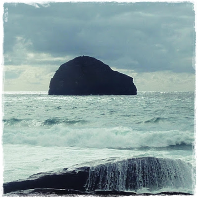 Gull Rock at Trebarwith Strand in Cornwall